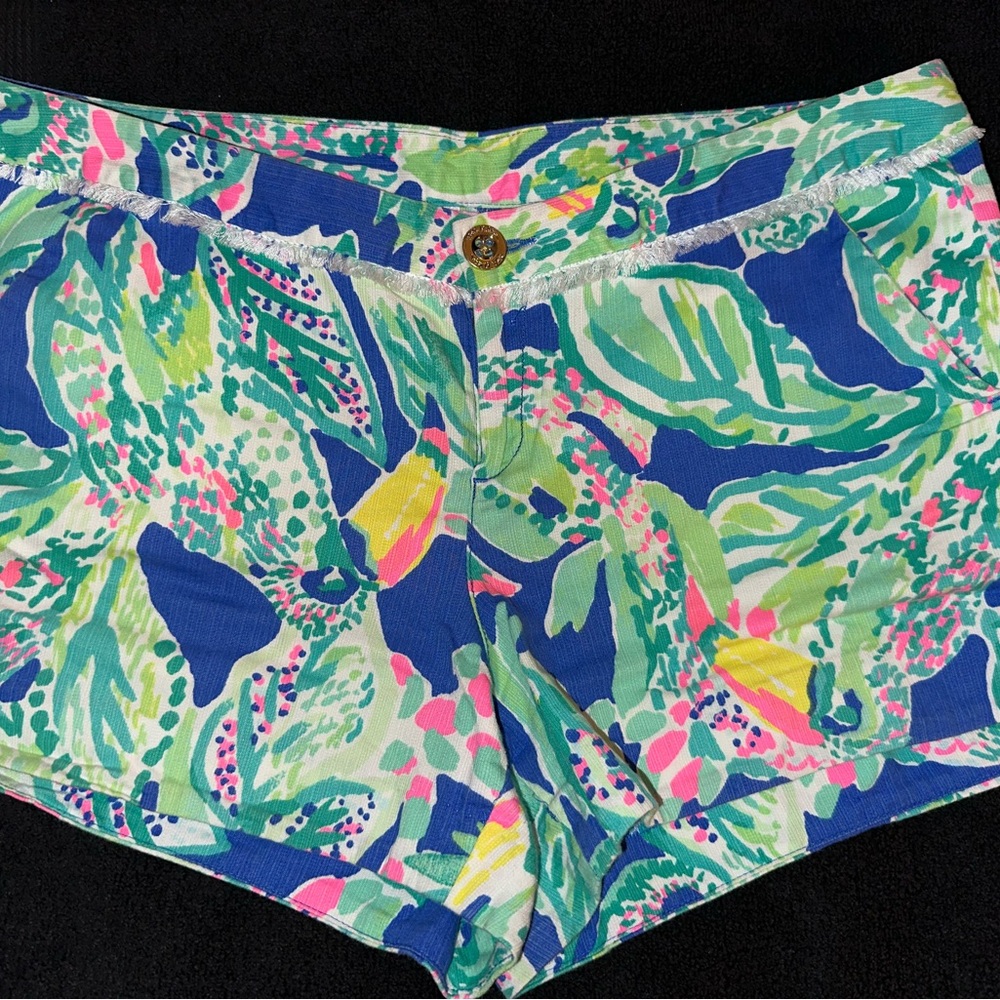 Lilly Pulitzer High Waist Blue and Green Shorts